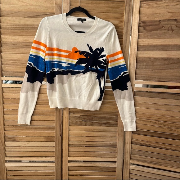 Rag & Bone Nicki Palm Graphic Intarsia Pullover Sweater XS - Picture 4 of 6